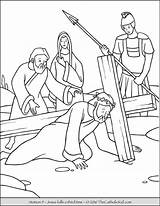 Jesus Cross Coloring Pages Stations Falls Christ Kids Time Printable Third Died Catholic Activities Color Getcolorings Sunday Print Carrying School sketch template