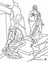 Coloring Risen Jesus Mary Magdalene Getcolorings Pages Color sketch template