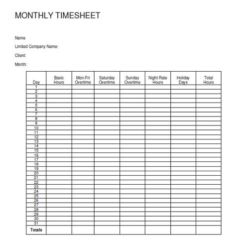 sample monthly timesheet  google docs google sheets