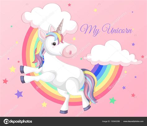 unicorno  arcobaleno su sfondo rosa grafica vettoriale  brgfx