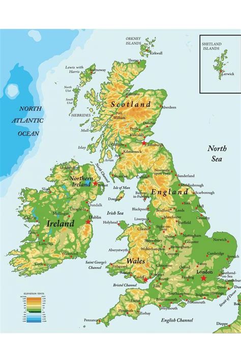 geographical map  united kingdom uk topography  physical