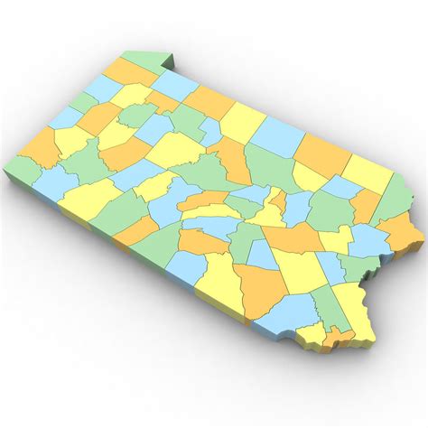 Pennsylvania Political Map 3d Model Cgtrader
