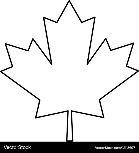 maple leaf green sign canadian outline royalty  vector