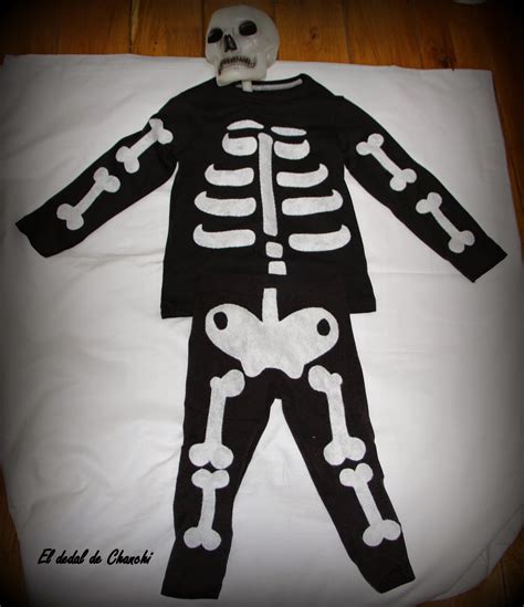 el dedal de chanchi diy disfraz de esqueleto  halloween