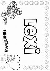 Lexi Coloring Pages Color Print Names Hellokids Girls sketch template