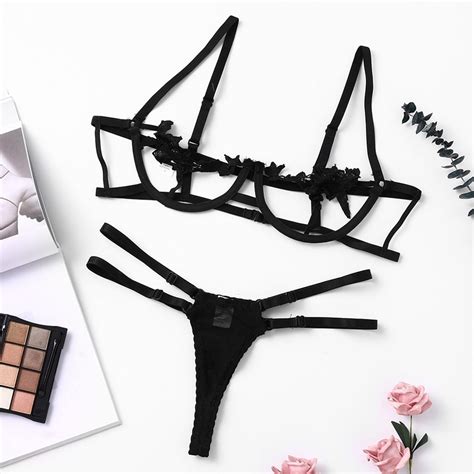 new 2019 lace bra set women appliques underwire bras sexy lingerie set