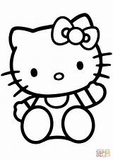 Kitty Hello Coloring Cartoon Pages Sitting Printable Print Color Getcolorings sketch template
