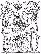 Coloring Halloween Pages Vintage Adult Color Printable Coloringpagesfortoddlers Sheets Books sketch template