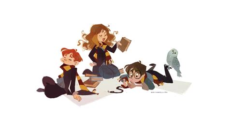 Ron Hermione And Harry Harry Potter Fan Art Popsugar