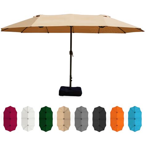 belleze  ft extra large outdoor market patio umbrella double sided design  crank umbrella