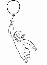 Curious George Coloring Pages Kids Technosamrat Birthday Balloons Baloons Printable sketch template