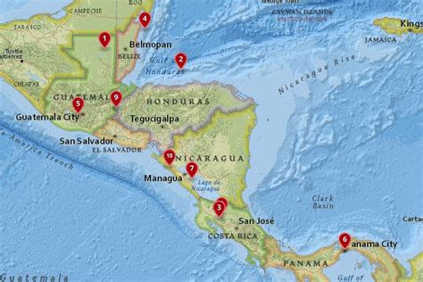 places  visit  central america  map  touropia