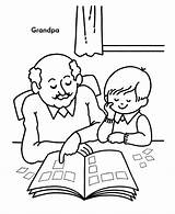 Coloring Grandparents Pages Grandpa Grandma Clipart Printable Boy Print Sheets Grandfather Honkingdonkey Colouring Family Cards Grandparent Kids Cartoon Color Books sketch template