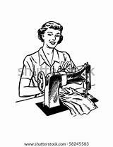 Clipart Sewing Clip Retro Lady Tailoring Tailor Vector Stock 20clipart Clipartpanda Welcome Recipient Shutterstock Clipground Mat Ladies Websites Presentations Reports sketch template