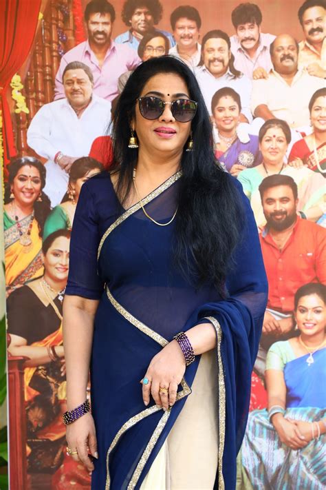 Old Golden Actress Rekha In Blue Saree At Rajavamsam Movie