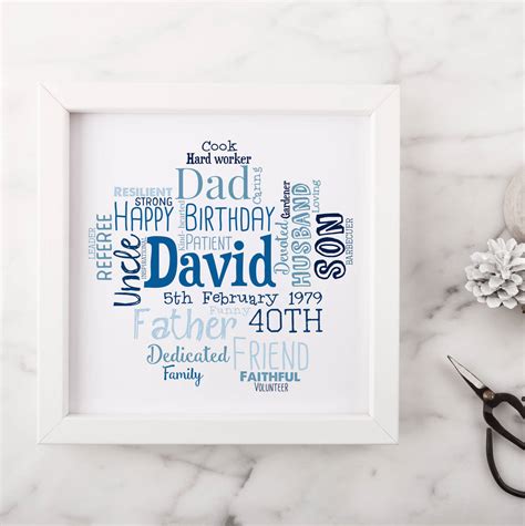 Personalised 40th Birthday T For Him By Hope And Love