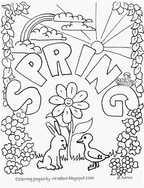 spring coloring worksheets