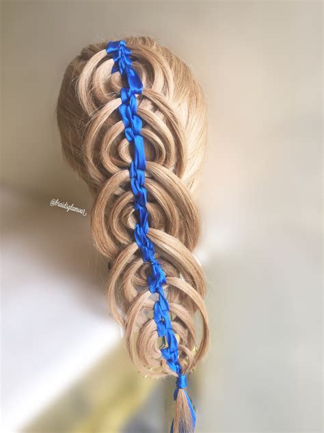 pin by zain on hairstyles ribbon braid hair designs