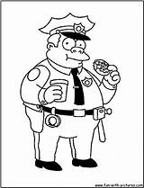 Coloring Chief Wiggum Simpsons Pages Clancy Colouring Kids Fun sketch template