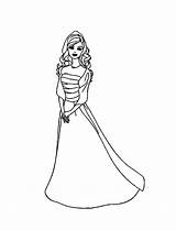 Barbie Coloring Pages Dress Birthday Doll Happy Which sketch template