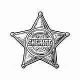 Sheriff Sceriffo Stern Sheriffstern Engraving Annata Vettore Nera Incisione Gravur Depositphotos Vektor Schwarzer Vektorgrafik Schwarze Illustrazioni Badge sketch template