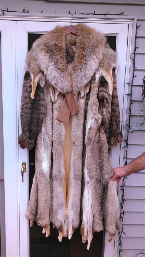 coyote fur coat full pelts  xl    kind coats jackets