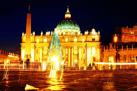 vatican city   aglow   giant christmas tree  display     wonderful