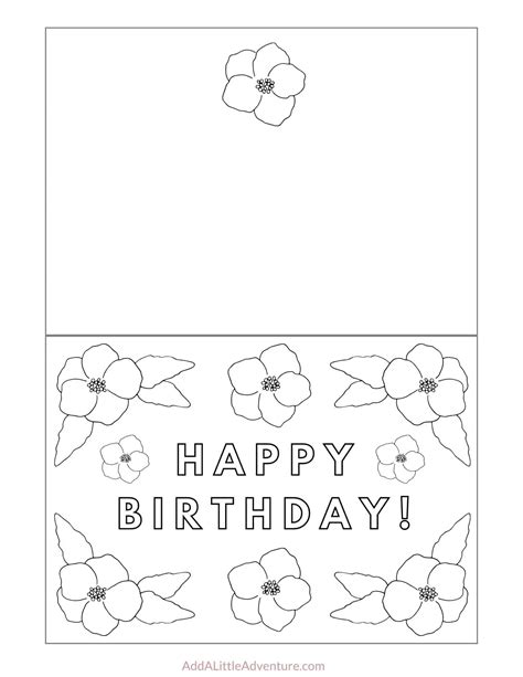 printable foldable birthday cards  color    birthday card