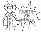Birthday 5th Boy Coloring Superhero Printable Party Pages Favors Template Activity Choose Board sketch template