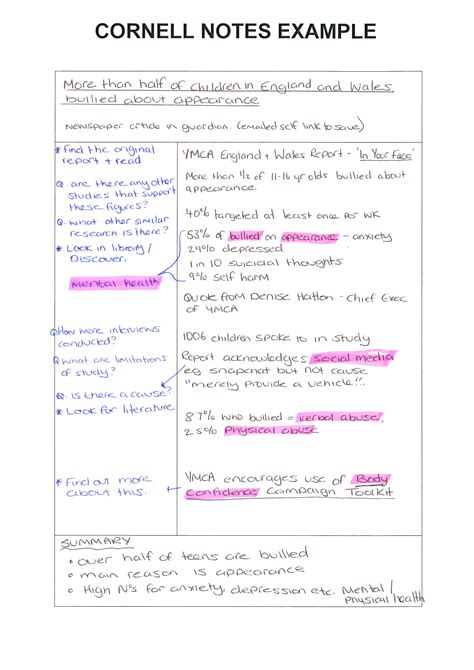 reading  assignment success note   reading study skills