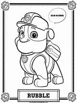 Coloring Paw Patrol Pages Rubble Popular sketch template
