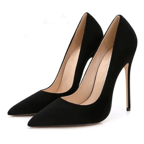 nouveau style femmes chaussures noir troupeau super haute talons aiguilles  cm peu profonde
