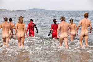 Nude Swimmers Enter Hobart S River Derwent To Promote Dark
