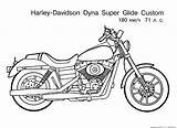 Harley Davidson Coloring Pages Motorcycle Dyna Mandala Printable Moto Coloriage Drawing Fatboy Custom sketch template