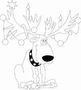 Reindeer Antlers sketch template
