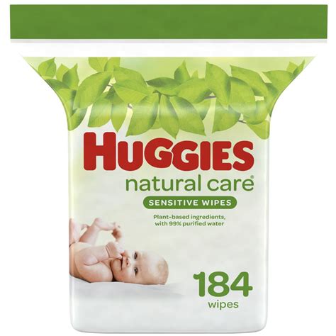 huggies natural care sensitive baby wipes unscented  refill pack