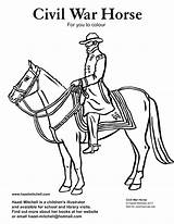 Horse Civil War Coloring Pages Riding Kids Colouring Drawing Soldier Rider General Lee Print Confederate Horses King Horseback Camp Children sketch template