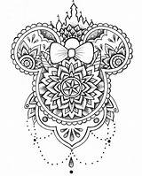Disney Mandala Tattoo Coloring Pages Mouse Minnie Mickey Colouring Coloriage Dibujos Adult Zentangle Drawings Cute Tattoos Mandalas Para Books Kids sketch template