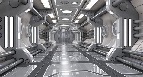 Sci Fi Interior Scene 3d Model Futuristic Interior Spaceship Design