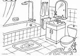 Bathroom Drawing Coloring Getdrawings sketch template