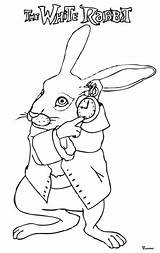 Rabbit Coloring Alice Wonderland Pages Drawing Printable 2010 Hurry sketch template