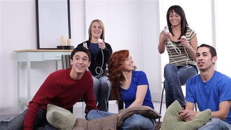 stockvideo von group of teens playing video game 4647386 shutterstock