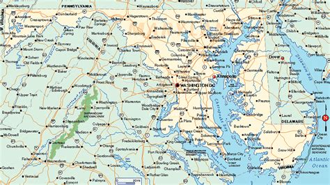 maryland map  maryland satellite image