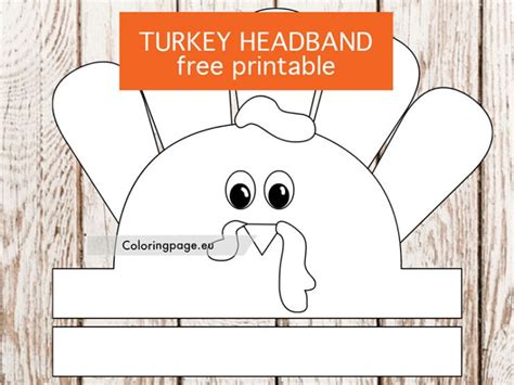 turkey headband template  coloring page