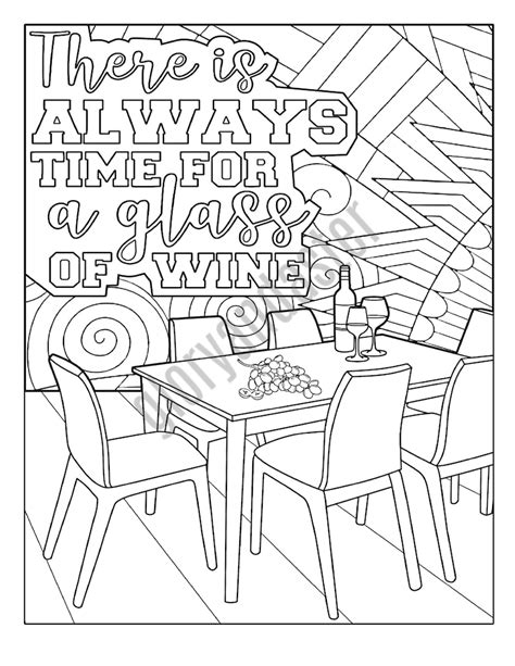 wine coloring page printable adult coloring page coloring etsy