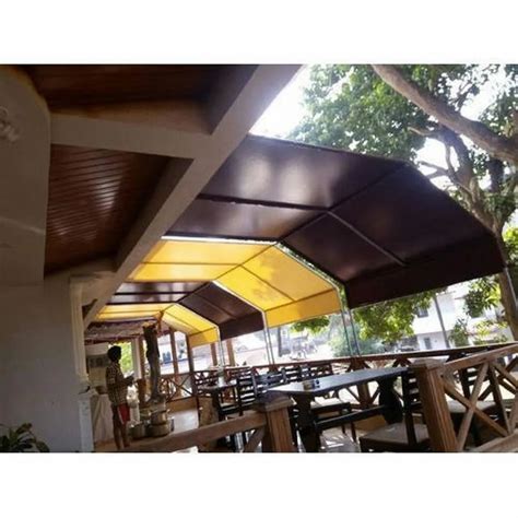 cream  brown pvc restaurant retractable awning  rs square feet  mumbai