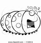Caterpillar Scared Outlined Clipart Cartoon Coloring Vector Thoman Cory Illustration sketch template