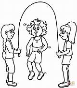 Rope Jump Skipping Coloring Pages Playing Kids Children Printable Clipart Jumping Colouring Color Para Colorir Sandbox Drawing Physical Education Crianças sketch template