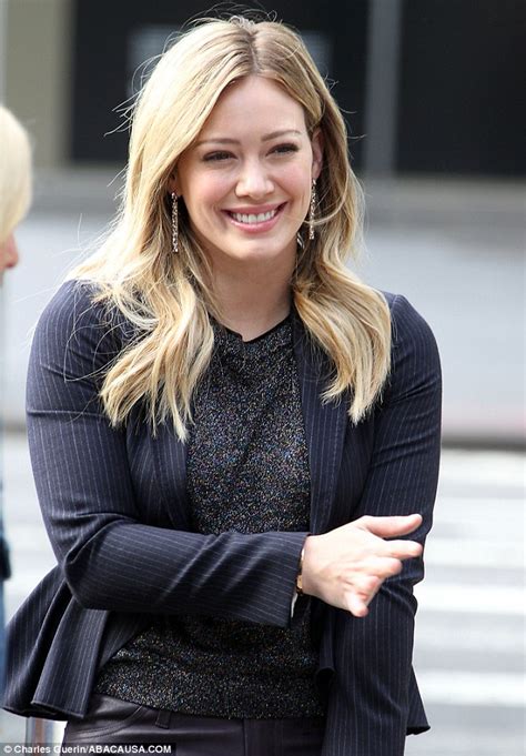 Hilary Duff Squeezes Slender Figure Into Clingy Dress On