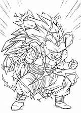 Coloring Dragon Ball Pages Saiyan Super Gotenks Goten Fusion Color Goku Trunks Form Printable Characters Print Kids Gotens Kid Sheets sketch template